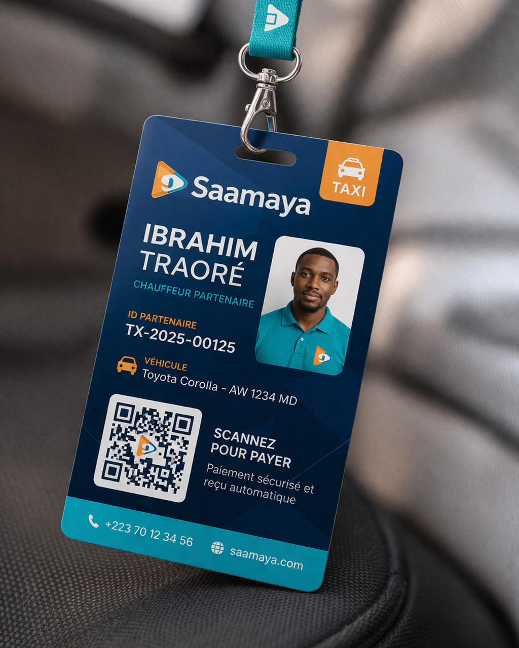 Badge QR Taxi / Livraison / Ambulant